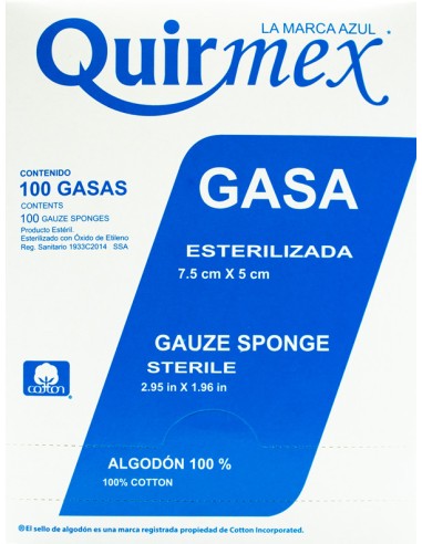 Gasa Esterilizada 7.5x5cm C/100 Quirmex