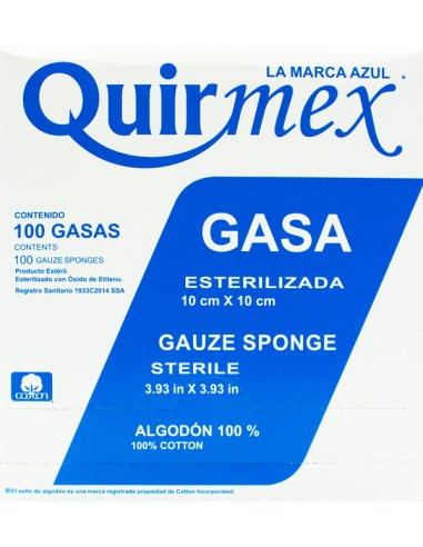 Gasa Esterilizada 10x10cm C/100 Quirmex