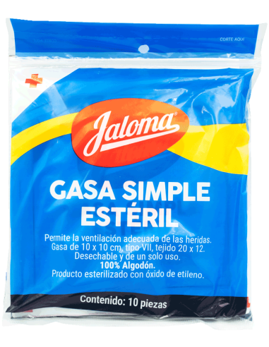Gasa Esterilizada Jaloma 10x10 C/10