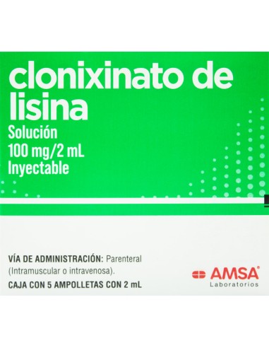 Clonixinato de Lisina Sol. Iny. C/5 Amp. 100mg...