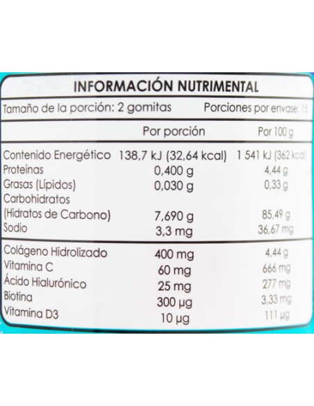 Ácido Hialurónico, Colágeno, Biotina Gomitas C/30 (Naturex)