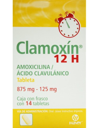 Clamoxín 12h Tabs 875mg / 125mg C/14
