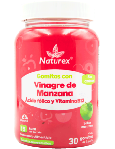 Vinagre de Manzana, Ácido Fólico y Vitamina B12 Gomitas...