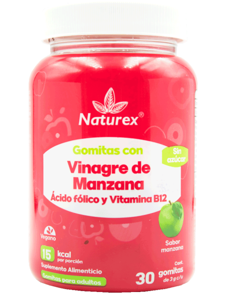 Vinagre de Manzana, Ácido Fólico y Vitamina B12 Gomitas C/30 (Naturex)
