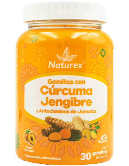 Cúrcuma, Jengibre y Antocianinas de Jamaica Gomitas C/30 (Naturex)