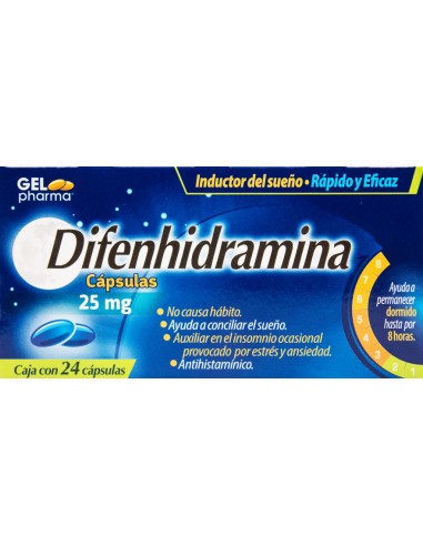 Difenhidramina Caps 25mg C/24 (GELpharma)