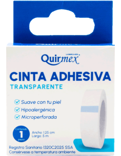 Cinta Adhesiva 1.25cm x 5m C/1 (Quirmex)