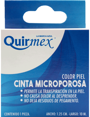 Cinta Microporosa Piel 1.25cm x 10m C/1 (Quirmex)