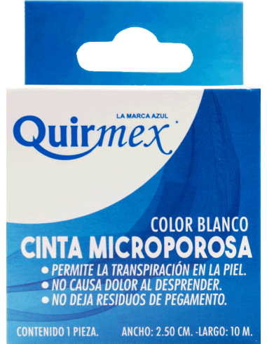 Cinta Microporosa Blanca 2.5cm x 10m C/1 (Quirmex)