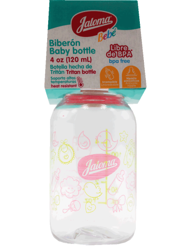 Biberón 4oz Figuras Rojo (Jaloma)