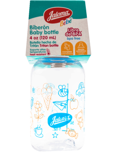 Biberón 4oz Figuras Azul (Jaloma)