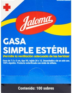 Gasa Esterilizada 7.5cm x 5cm C/100 (Jaloma)