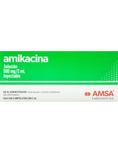 Amikacina Sol.Iny. 500 mg Amp. C/2 2mL (Amsa)