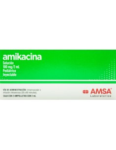 Amikacina Sol.Iny. 100 mg Amp. C/2 2mL (Amsa)