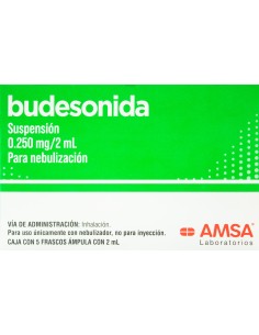 Budesonida Sol. Nebulización 0.250 mg / 2 mL Amp. C/5 (Amsa)