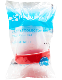 Vaso Recolector Estéril 100mL (PlasticWorld)