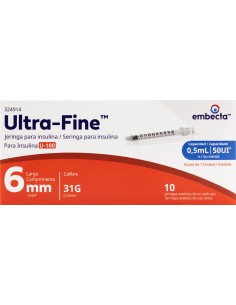 Jeringa Insulina 0.5mL 31Gx6mm C/10 (Embecta)