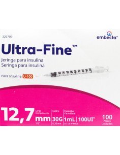 Jeringa Insulina 1mL 30Gx12,7mm C/1 (Embecta)