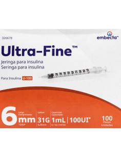 Jeringa Insulina 1mL 31Gx6mm C/1 (Embecta)