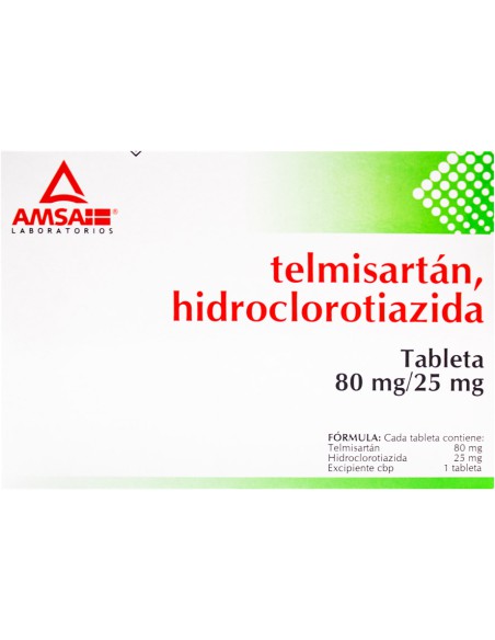 Telmisartán / Hidroclorotiazida 80 mg / 25 mg C/14 Tabs. (Amsa)