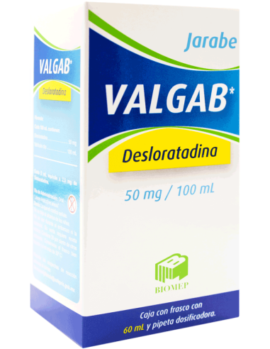 Valgab Jbe. 50 mg / 100 mL Frasco con 60 mL.