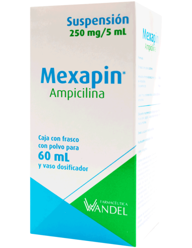 Mexapin Susp. 250 mg / 5 mL Frasco con 60 mL.