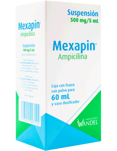 Mexapin Susp. 500 mg / 5 mL Frasco con 60 mL.