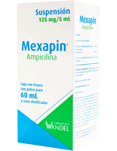 Mexapin Susp. 125 mg / 5 mL Frasco con 60 mL.