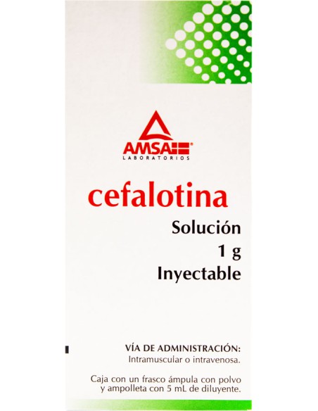 Cefalotina Sol. Inyectable Amp 1g Fco 5mL (Amsa)