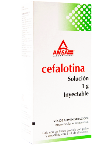 Cefalotina Sol. Inyectable Amp 1g Fco 5mL (Amsa)