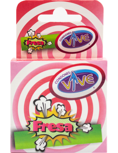 Condones Vive Colors Fresa C/3