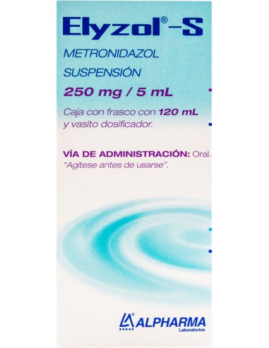 Elyzol-s Sups. 250mg / 5 mL. Frasco 120mL.