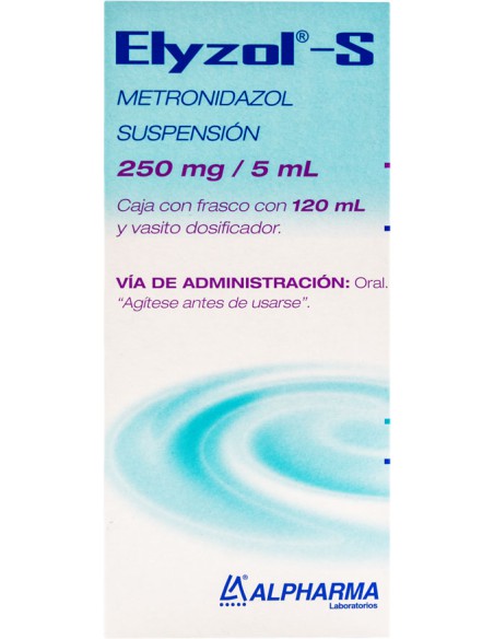 Elyzol-s Sups. 250mg / 5 mL. Frasco 120mL.