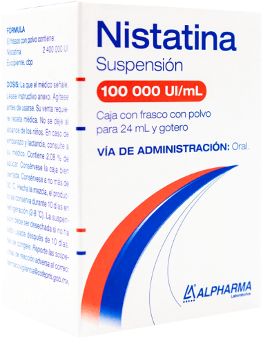 Nistatina Susp. 100 000 UI / mL. Fco. Pvo. 24 mL.(Alpharma)