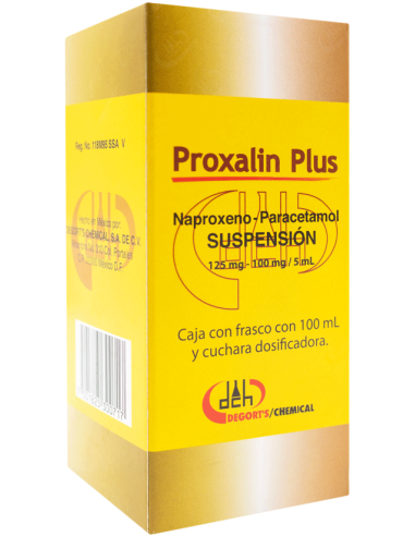 Proxalin Plus Susp. 125 mg / 100 mg / 5 mL Fco. 100 mL.